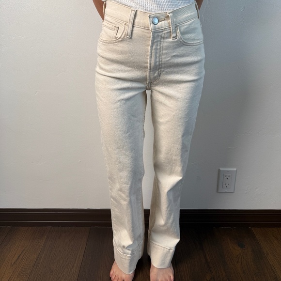 Joe's Wide Leg High Waist Cream Denim Size 23 - Picture 1 of 4